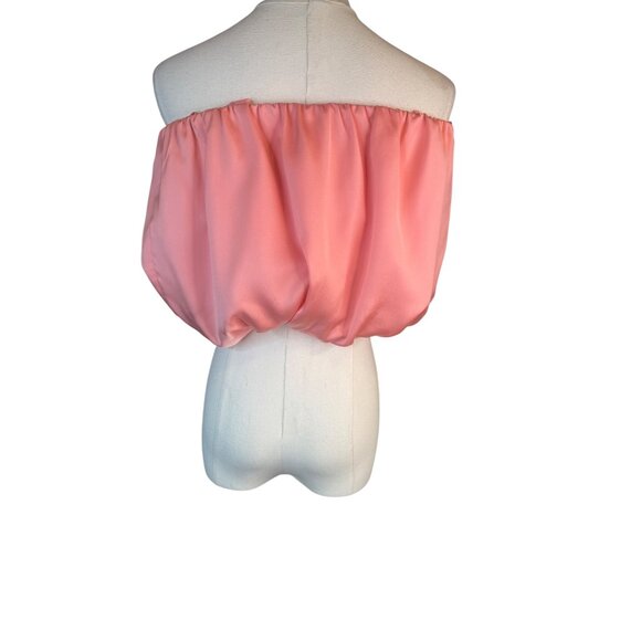 2/$30 NWT WAYF Off-Shoulder Pink Medium Chiffon Top Dainty - Picture 8 of 13